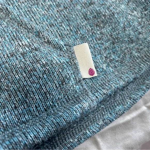 Stio Women's Heather Slate Zip Funnel Neck Sweater with Orange Trim Hoodie - Picture 10 of 10